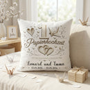 Papierhochzeit Geschenk als individuelles Kissen für den ersten Hochzeitstag