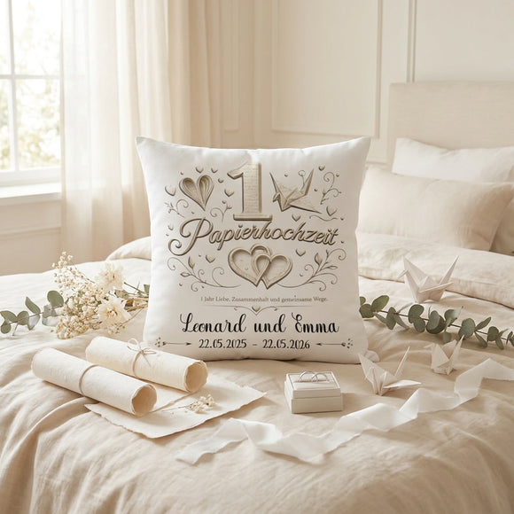 Individuelles Geschenk für die Papierhochzeit mit elegantem Papierdesign
