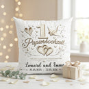 Personalisiertes Geschenk zur Papierhochzeit mit Papierkranich und Herzen