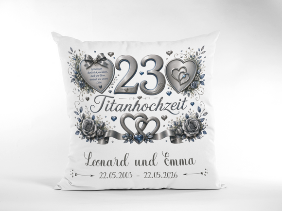 Titanhochzeit Kissen personalisiert als romantisches Hochzeitsjubiläum Geschenk