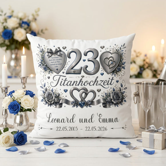 Romantisches Geschenk zur Titanhochzeit mit individueller Personalisierung