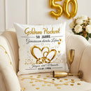 Geschenk für Großeltern zur Goldhochzeit mit individuell gestaltetem Kissen