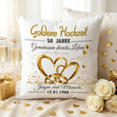 Personalisiertes Kissen für die Goldhochzeit mit Namen