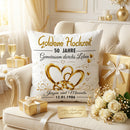 Dekokissen Goldene Hochzeit in Goldoptik mit Namen und Hochzeitsdatum