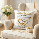 Kissen zum 50. Hochzeitstag mit goldenen Eheringen und persönlicher Gestaltung