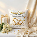 Hochwertiges Kissen Goldene Hochzeit als persönliches Geschenk für Ehepaare
