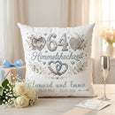 Geschenk Himmelshochzeit personalisiertes Kissen zum 64. Hochzeitstag