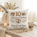 Geschenkidee Hölzerne Hochzeit Kissen personalisiert