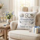Personalisiertes Jubiläumskissen für 9 Jahre Ehe im stilvollen Keramikdesign