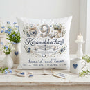 Personalisiertes Kissen zur Keramikhochzeit mit Keramikmotiven und individueller Gestaltung
