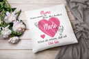 Personalisiertes Kissen für Mama mit Spruch und pinkem Herz