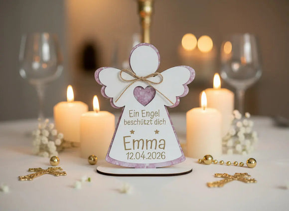 Schutzengel mit Gravur Name individuelles Geschenk Kind