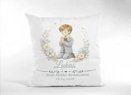 Personalisiertes Kommunions Geschenk Kissen mit Name und Datum zur Erstkommunion