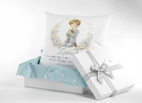 Personalisiertes Kommunions Geschenk – Kissen zur Erstkommunion mit Namen