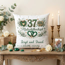 Geschenk Malachithochzeit – personalisiertes Kissen mit Namen und Datum zum 37. Hochzeitstag