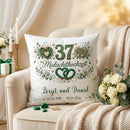 Geschenk zum 37. Hochzeitstag mit romantischem Malachithochzeit-Design und Namen des Ehepaares