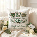 Geschenk 37. Hochzeitstag – personalisiertes Kissen zur Malachithochzeit mit Namen und Datum