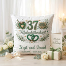 Geschenk Malachithochzeit – personalisiertes Kissen mit Namen und Datum