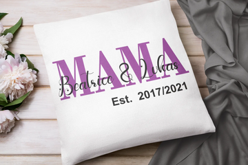 Mama Kissen personalisiert mit Namen und Est.-Jahren