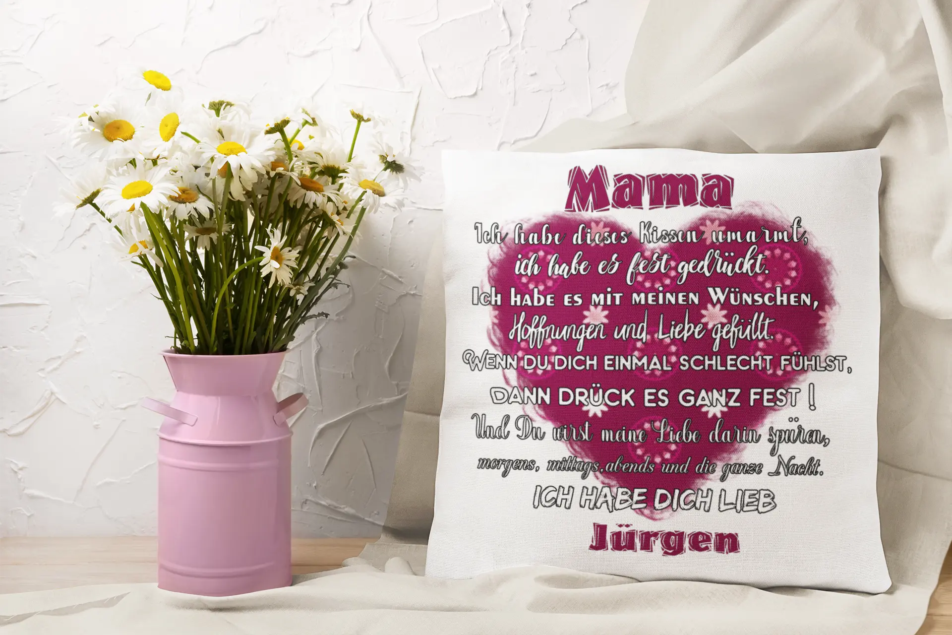 Mama-Kissen mit Namen | Personalisiertes Geschenk für Mama | Sprüchekissen