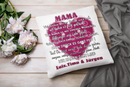 Mama Kissen mit Spruch, Namen und Herzdesign bedruckt