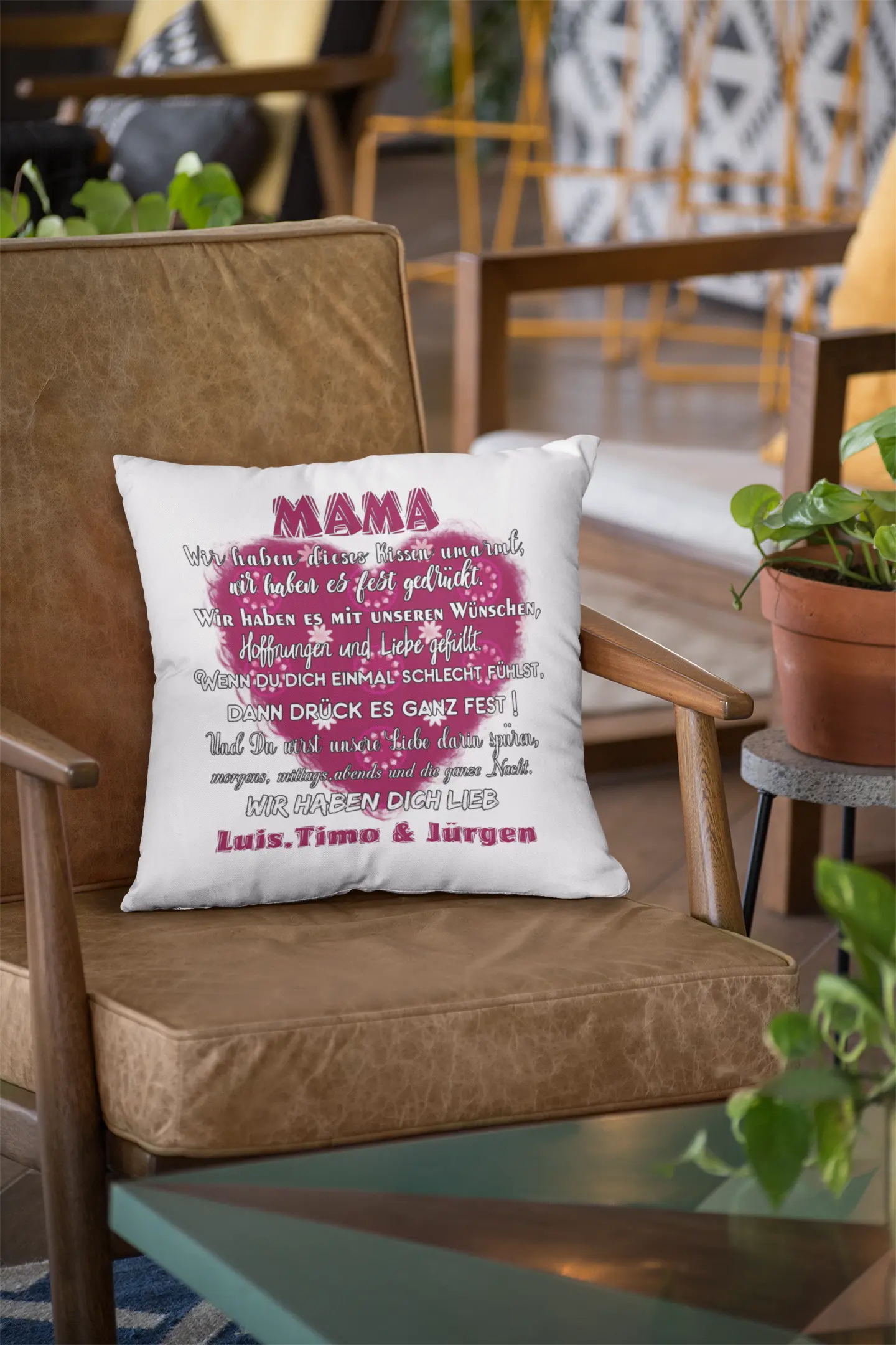 Mama-Kissen mit Namen | Personalisiertes Geschenk für Mama | Sprüchekissen