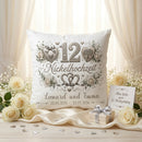 Geschenk 12. Hochzeitstag – personalisiertes Kissen zur Nickelhochzeit mit Herzmotiv und Namen