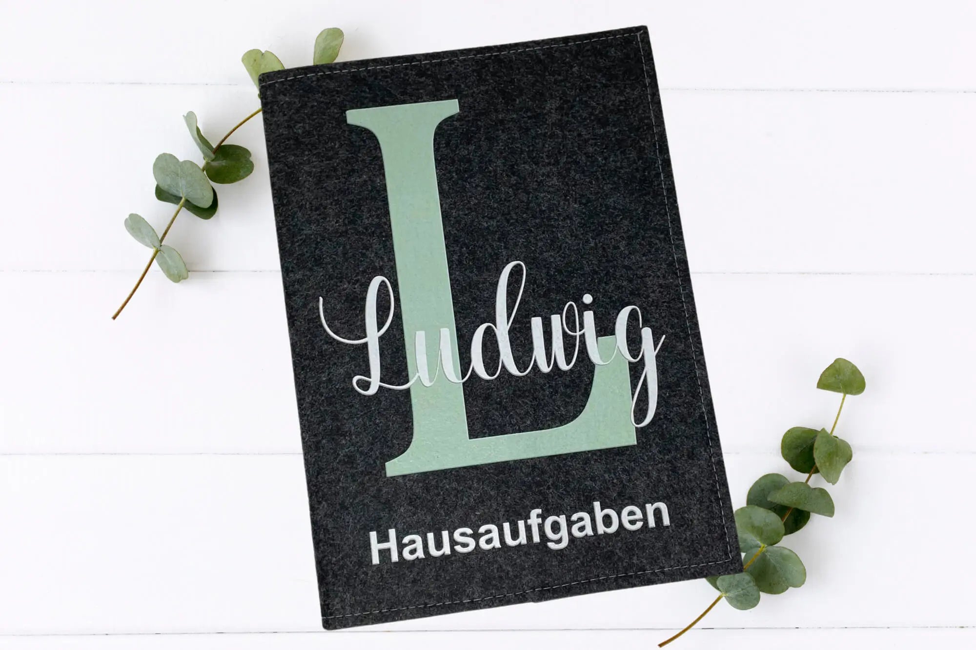 Hausaufgabenheft Hülle Jungen aus Filz mit Wunschname