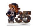 Geldgeschenk zum 35. Geburtstag mit großer Zahl 35 und Teddy mit Cap