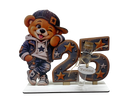 Geldgeschenk zum 25. Geburtstag mit großer Zahl 25 und Teddy mit Cap