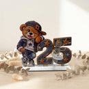 1. Geldgeschenk 25 Mann mit Glasröhrchen Teddy und blau braunem Design