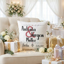 Hochzeitsgeschenk für das Brautpaar – personalisiertes Kissen mit Vornamen, Nachnamen und romantischem Herzdesign