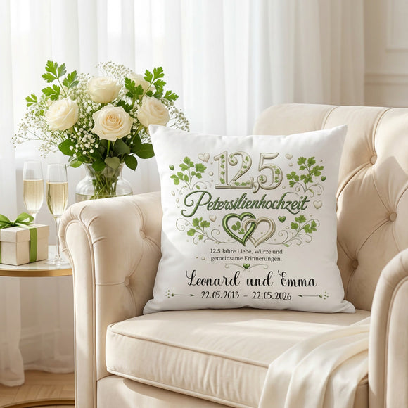 Petersilienhochzeit Kissen als hochwertiges Geschenk für Ehepaare