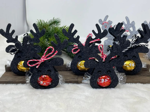 Kollegengeschenk Weihnachten – Rentier-Anhänger mit süßer Überraschung