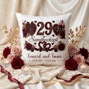 Geschenk Samthochzeit – personalisiertes Kissen mit Namen und Datum zum 29. Hochzeitstag