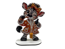 Zahnputzuhr Zebra mit orangefarbener Schleife und passender Zahnbürste