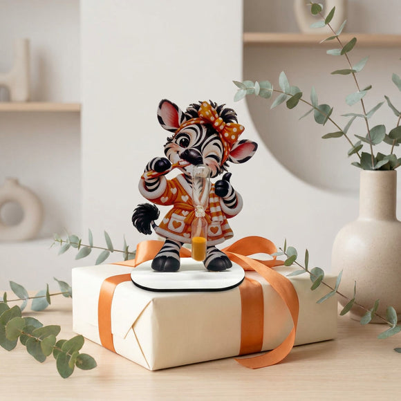 Zähneputzen lernen mit Zebra und dekorativer 2 Minuten Sanduhr