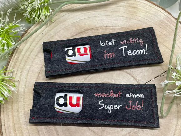 „Du bist wichtig im Team!“ – Geschenkverpackung für Schokolade aus Filz