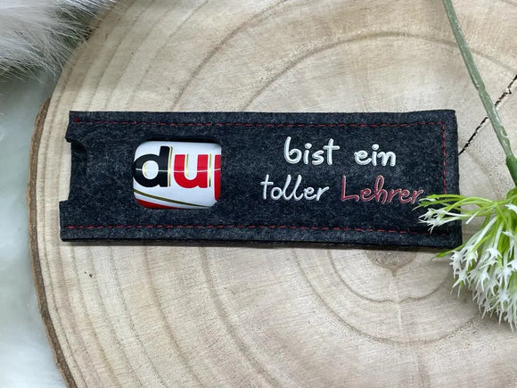 Filzhülle mit Aufdruck für Lehrerinnen – Geschenkidee zum Schuljahresende