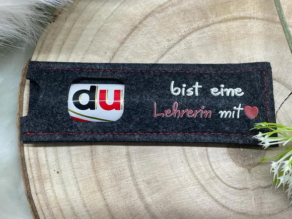 Kleine Aufmerksamkeit für Lehrer – Filzverpackung mit Spruch & Herz