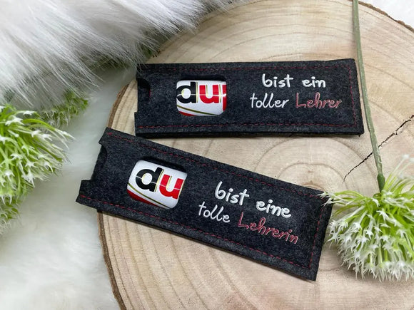 Persönliches Geschenk für Lehrerin – Handgemachte Filzhülle mit Botschaft