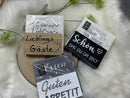 Serviettenhalter mit spruch Holz |Servietten ständer aufbewahrung servietten | Mitbringsel zur Einladung | Geschenkidee gartenparty essen geschenk |Einladung essen Geschenke Fadensalat-shop