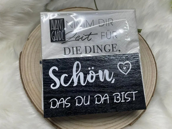 Serviettenhalter mit spruch Holz |Servietten ständer aufbewahrung servietten | Mitbringsel zur Einladung | Geschenkidee gartenparty essen geschenk |Einladung essen Geschenke Fadensalat-shop