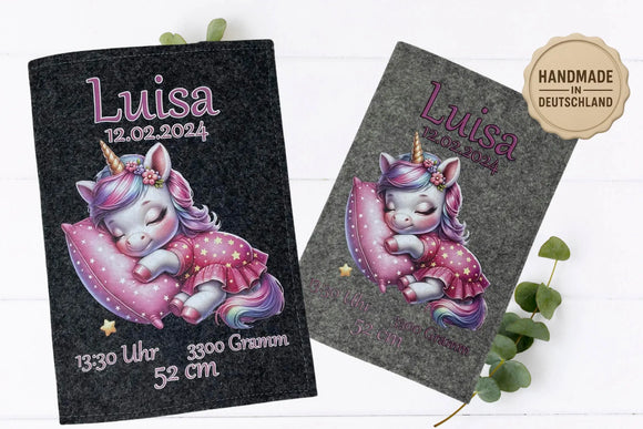 Geschenk zur Geburt für Mädchen mit Einhornmotiv