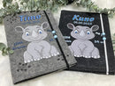 U Heft Hülle Filz Personalisiert | Impfpass Nashorn | untersuchungsheft hülle Geschenk Geburt | Junge Mädchen taufe Fadensalat-shop