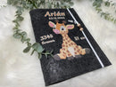 U Heft Hülle Filz mit Namen Datum Impfpass Giraffe untersuchungsheft hülle personalisiert Geschenk Geburt Fadensalat-shop
