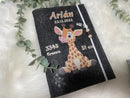 U Heft Hülle Filz mit Namen Datum Impfpass Giraffe untersuchungsheft hülle personalisiert Geschenk Geburt Fadensalat-shop