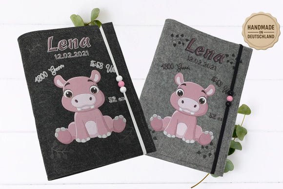 
Geschenk zur Geburt – Nilpferd rosa