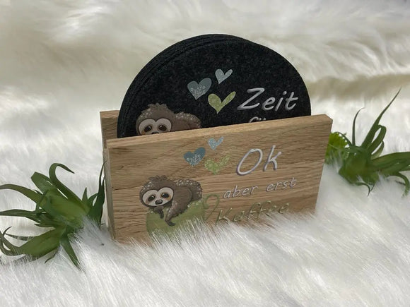 Sprüche-Untersetzer für Kaffee aus Filz, mit Herz & Humor – tolle Geschenkidee zum Geburtstag