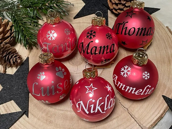 Weihnachtskugel mit Name | Christbaumkugeln Glas hummer personalisierte Christbaumkugel | Weihnachtskugeln personalisiert | Geschenkidee Fadensalat-shop